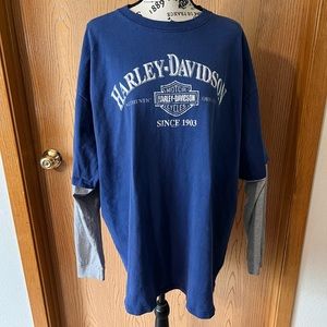Men’s Harley Davidson Long Sleeve T-Shirt Size 2X Blue/White/Gray Peoria,AZ
